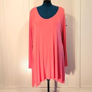 Soft Surroundings Bright Coral 3X  Butterfly Tunic.